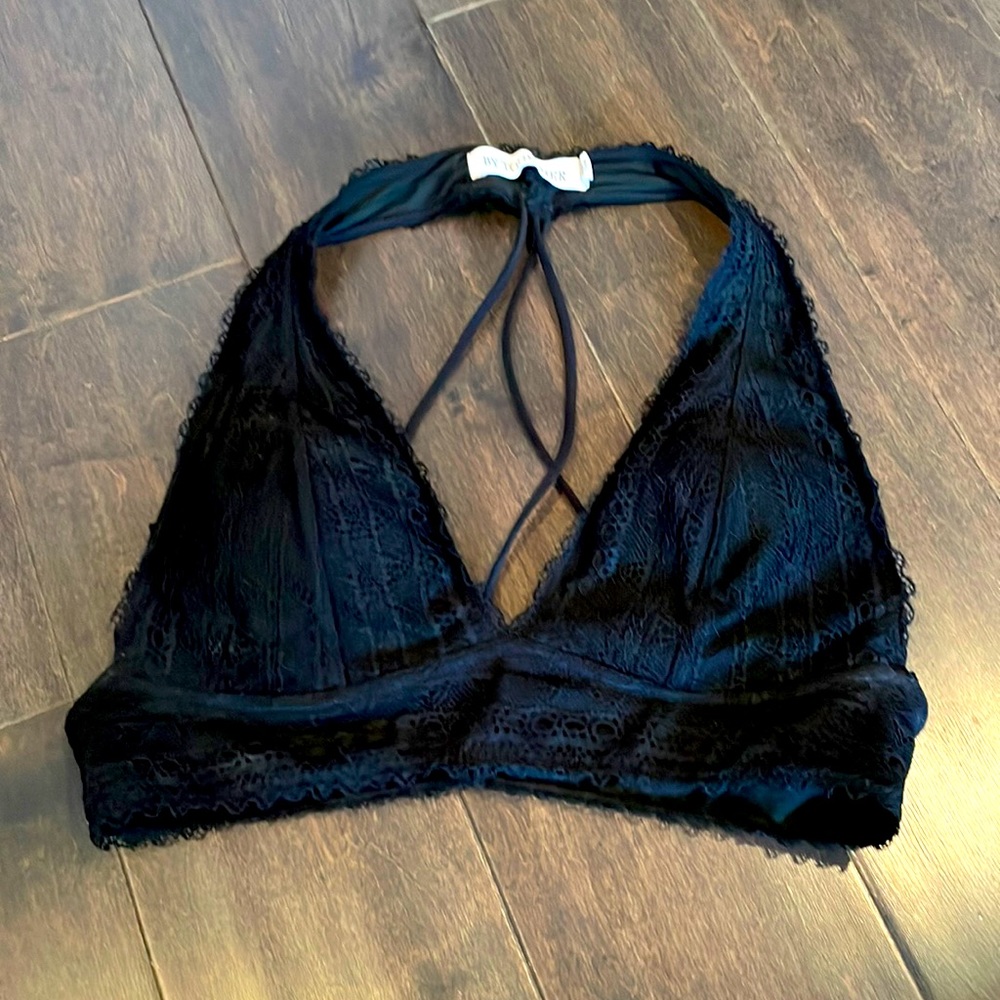 Padded bralet black lace